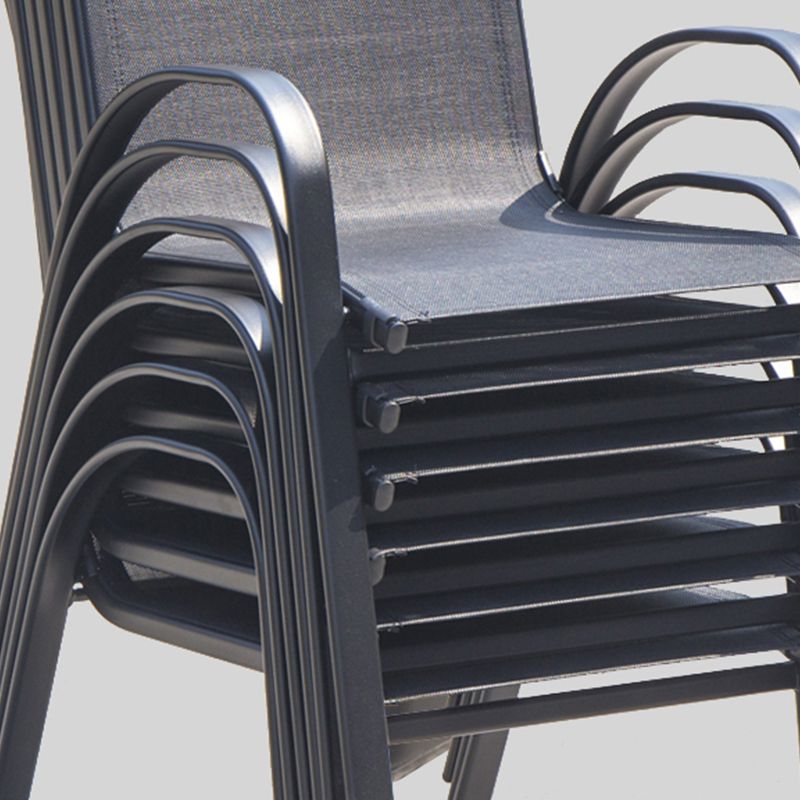 Metal Outdoors Dining Chairs Modern Patio Dining Chair with Arm