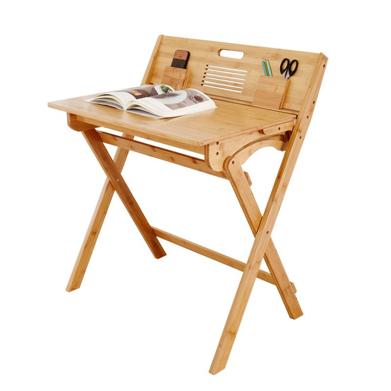 Light Wood Student Desk Wooden Foldable Student Table for Home