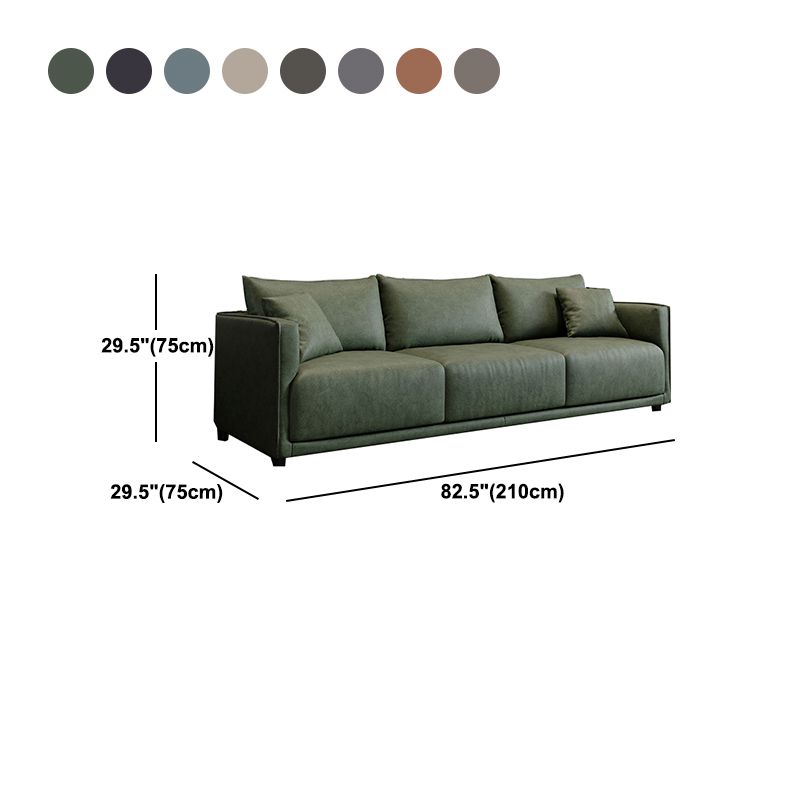 Faux Leather Sofa 29.52" D x 29.52" H Square Arm Sofa for Living Room