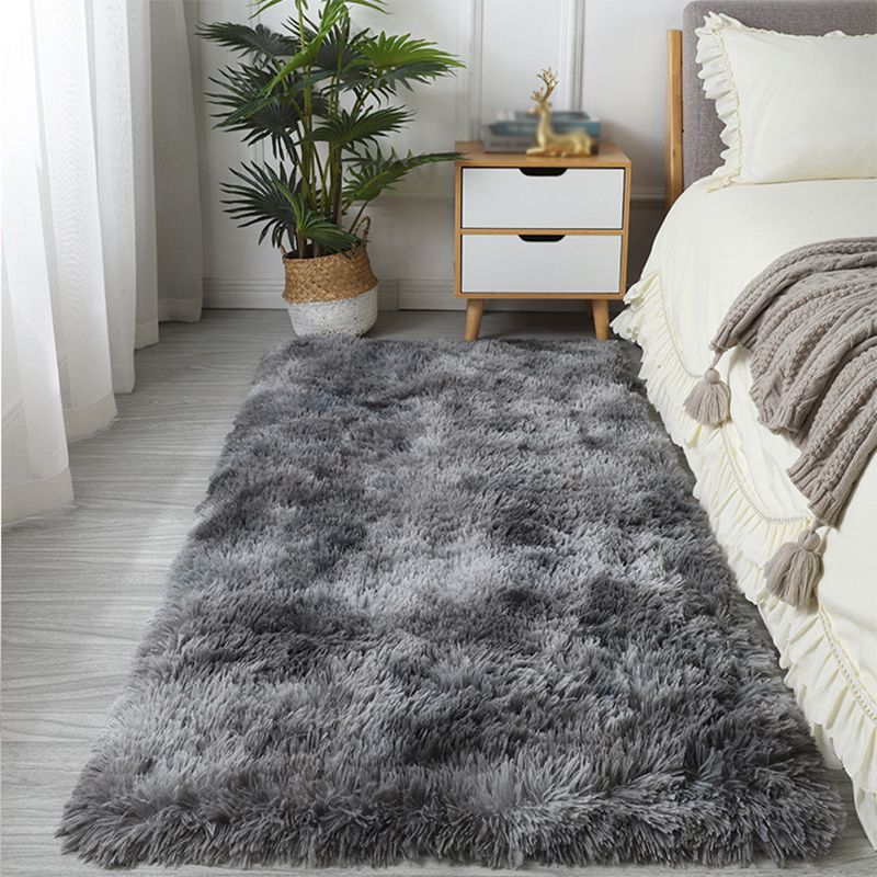 Simplicity Shag Carpet Modern Solid color Carpet Polyester Shag Rug with Non-Slip Backing