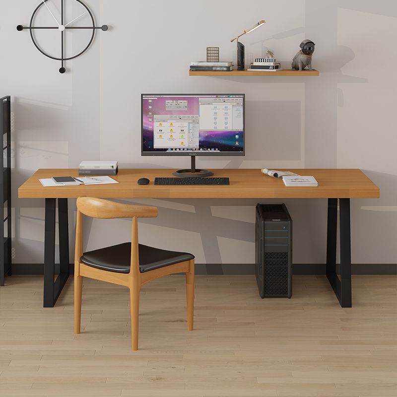 Industrial Style Home Office Desk Rectangle Solid Wood Writing Desk