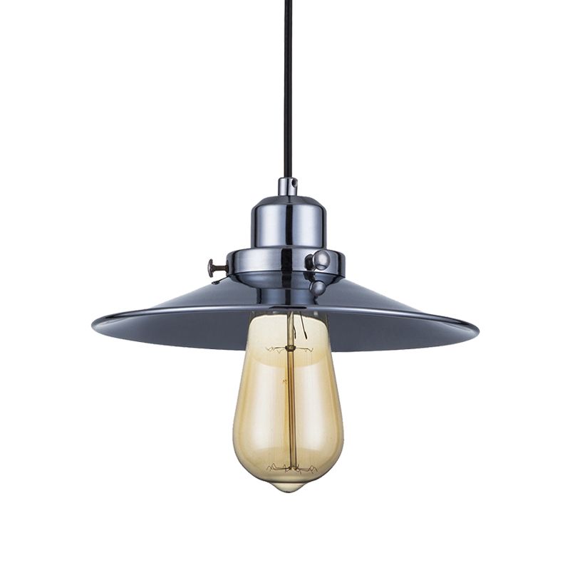 Gepolijst chroom 1 bol hangende lamp industrieel retro metaal wandelende schaduw plafond hanglampje voor slaapkamer