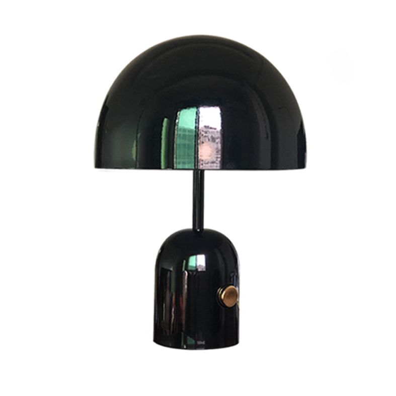 Dome Shaped Metal Table Lamp Minimalist Style Black Nights and Lamp for Bedroom