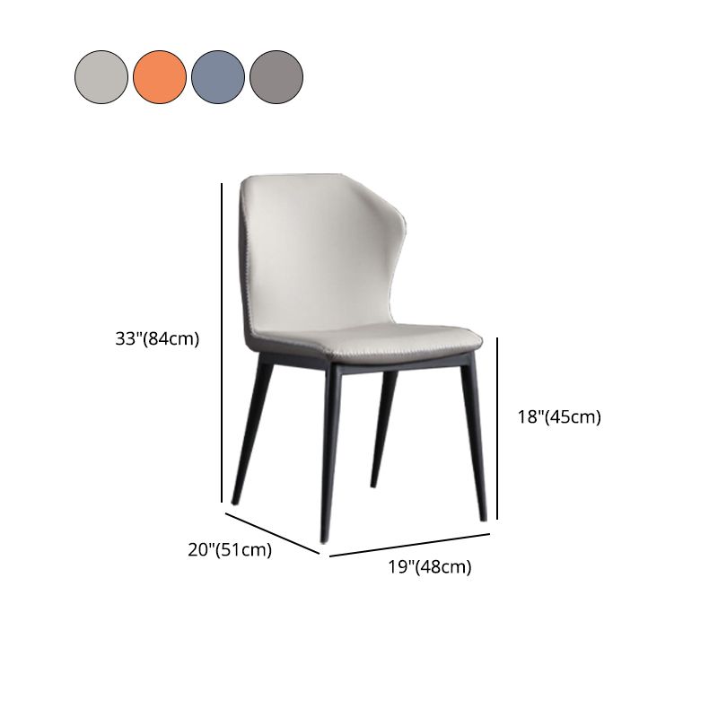 Contemporary PU Leather Dining Chair Armless Wingback Side Chair for Restaurant Use