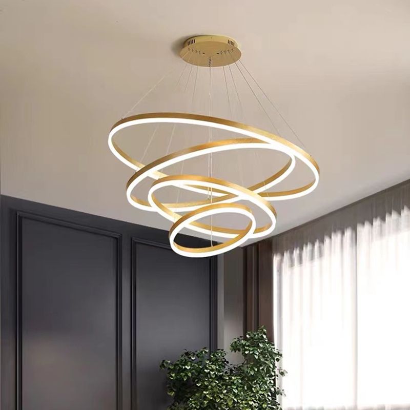 Metal Multi-Tier Chandelier Pendant Light Simple LED Hanging Light Fixture