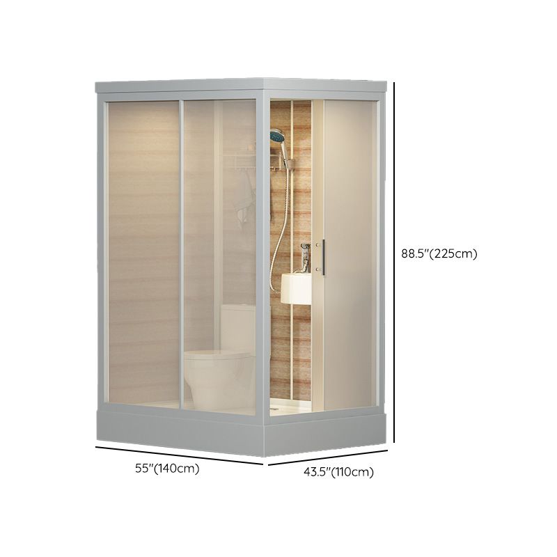 Modern Rectangle Shower Stall Clear Tempered Shower Stall for Bathroom