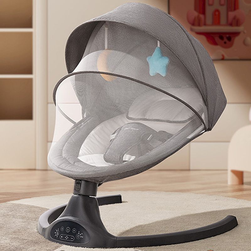 Portable Oval Crib Cradle Metal Moses Basket with Upholstered for Baby