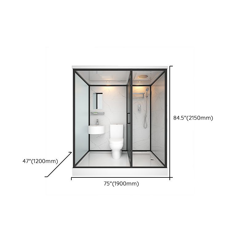 Base Included Framed Shower Stall with White Base and Fixed Panel