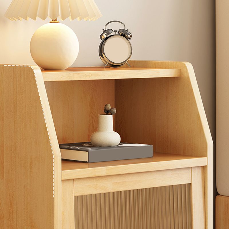 Contemporary Accent Table Nightstand Open Storage Nightstand