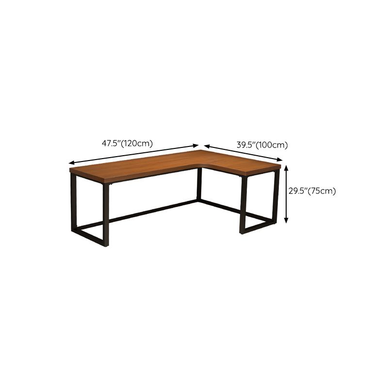 29.25 Inch Height Contemporary Office Desk L-Shape Solid Wood Writing Desk