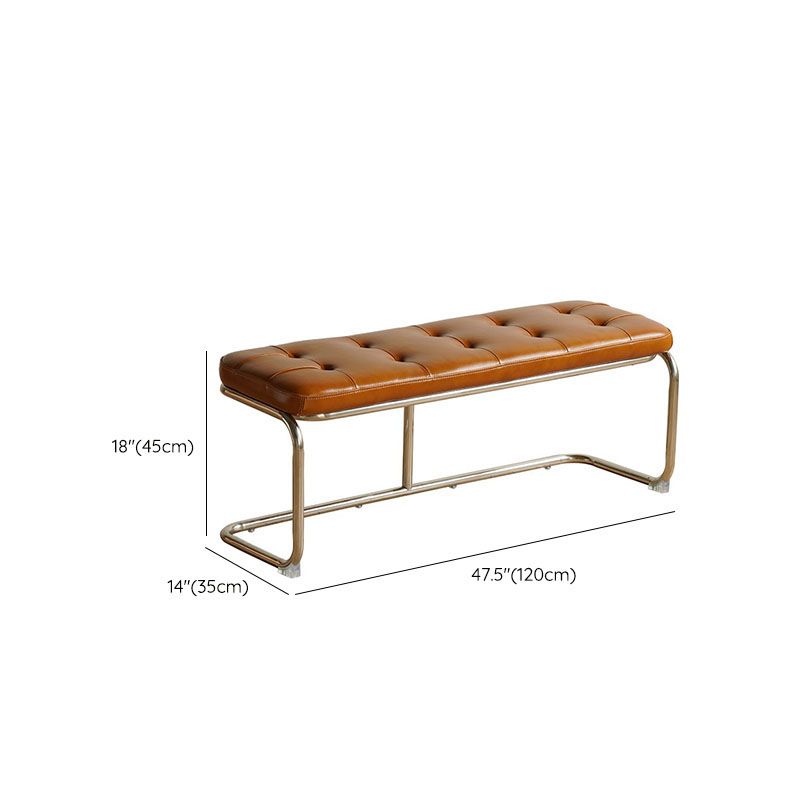 Contemporary Upholstered Bench Rectangle Bedroom Bench in Brown with Legs