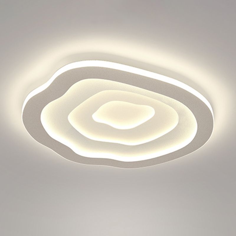 White LED Modern Metal Flush Mount Geometric Shape Ceiling Light with Acrylic Shade