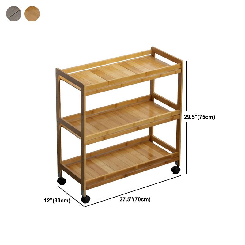 29.53" High Rolling Contemporary Prep Table Wooden Prep Table