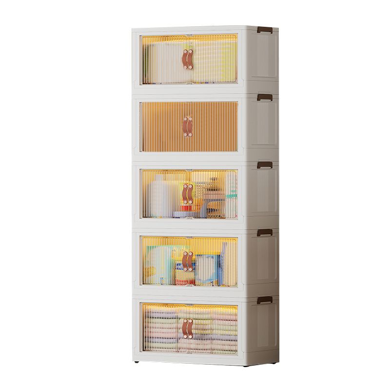 Contemporary Armoire Cabinet Plastic Kids Closet with 10 Doors