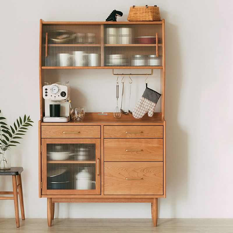 Modern Pine Dining Hutch Standard 16" W Hutch Cabinet for Dining Room