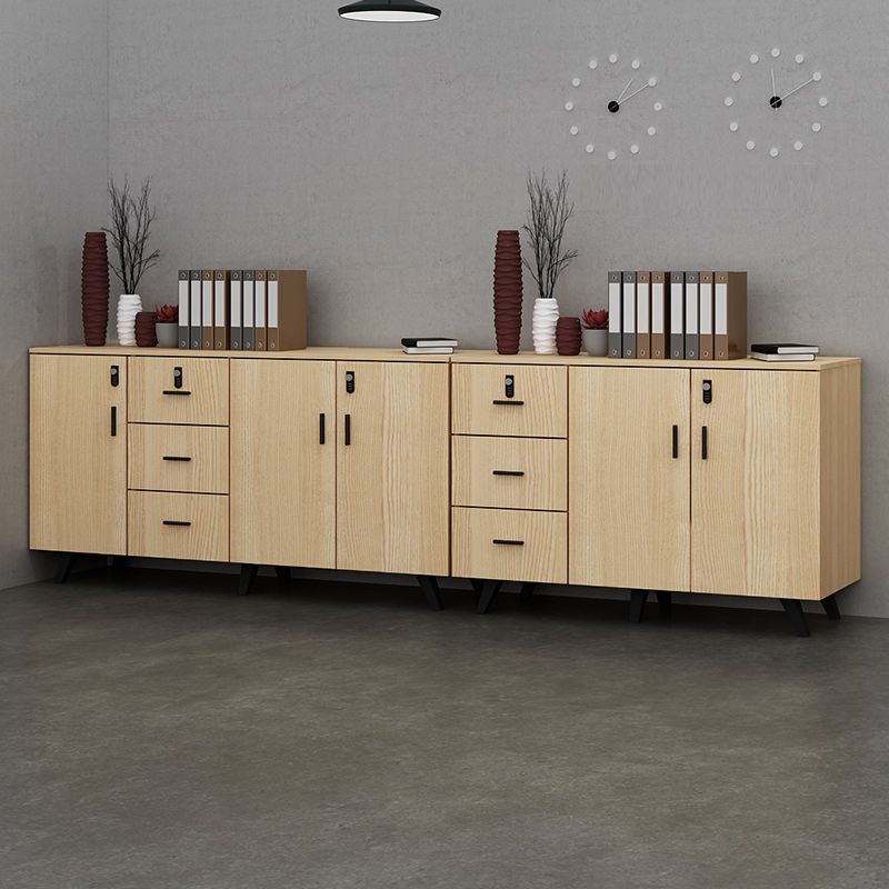 Modern Style File Cabinet Wooden Frame Lock Storage Filing Cabinet