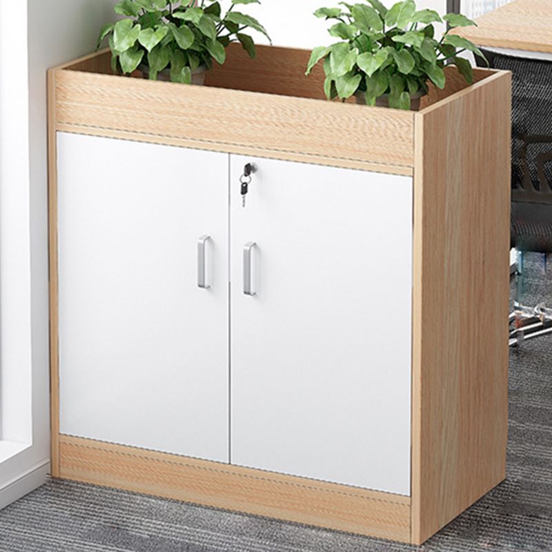 Wood Vertical File Cabinet Modern Storage Shelves File Cabinet with Lock