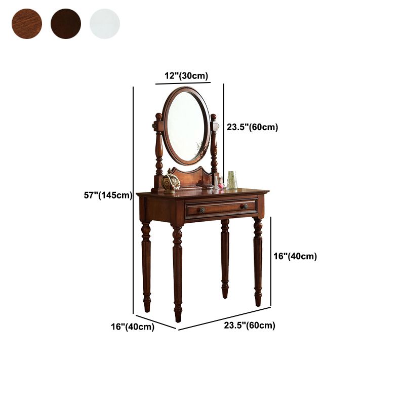 Traditional Style Solid Wood with Drawers White/dark Coffee/walnut Dressing Table