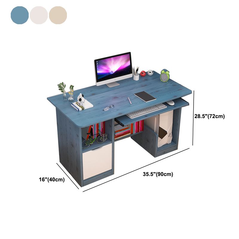 Contemporary Wood Credenza Desk Rectangular Home Writing Desk