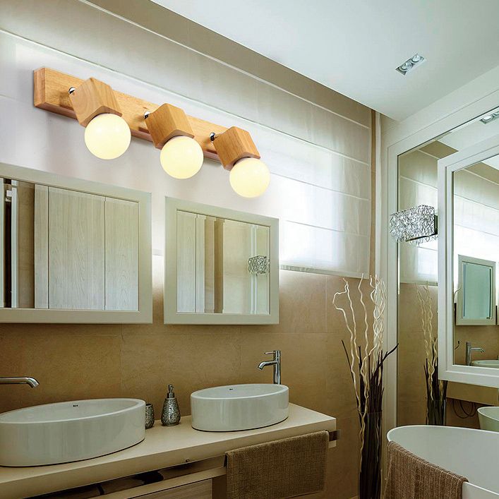 Bar Vanity Lighting Fixtures Modern Minimalist Style Wood  Vanity Sconces