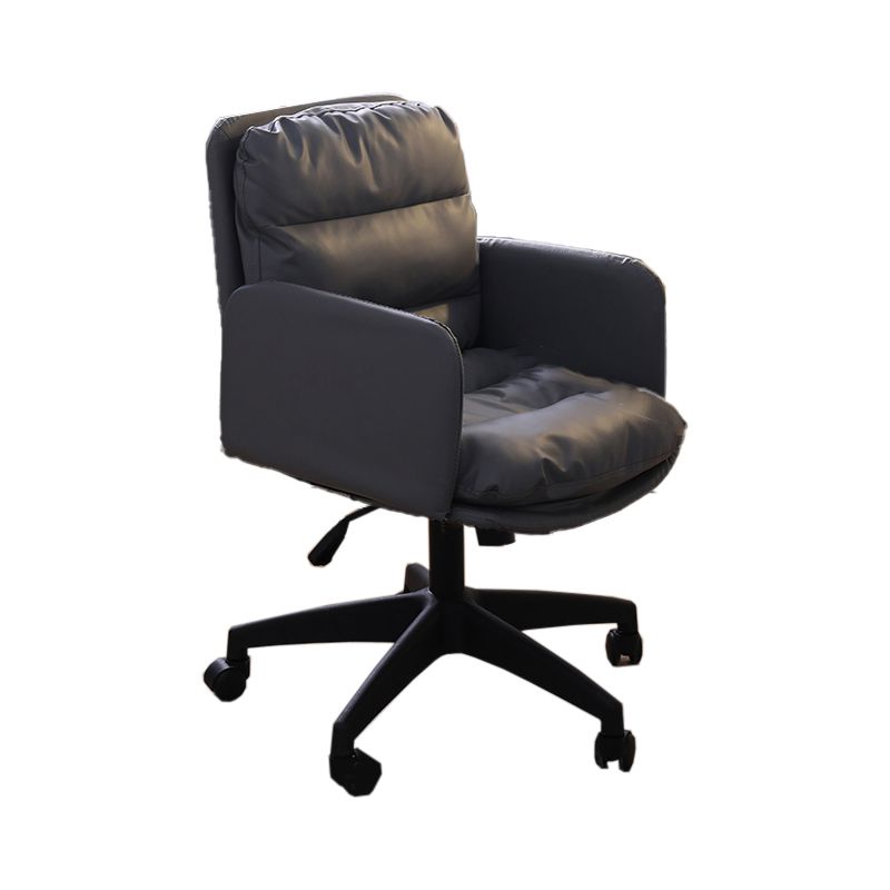 Padded Arms Working Chair Modern Mid Back Swivel Office Chair