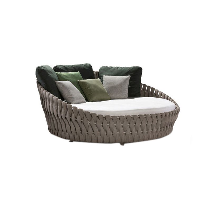 Contemporary Patio Daybed with Water Resistant Cushions in Metal