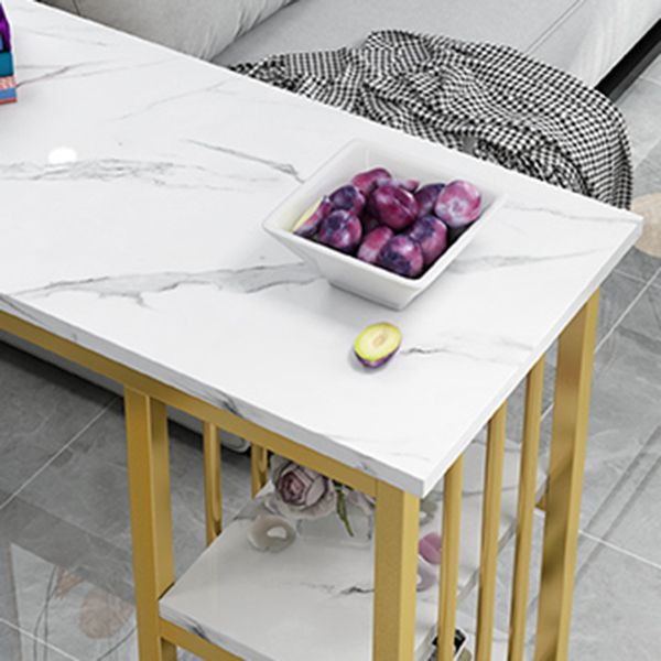 Marble Color Top Bar Table 42-inch Height Glam Style Bistro Table