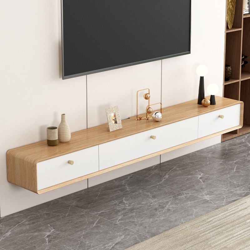 Modern TV Media Console Solid Wood TV Console with 2 Drawers