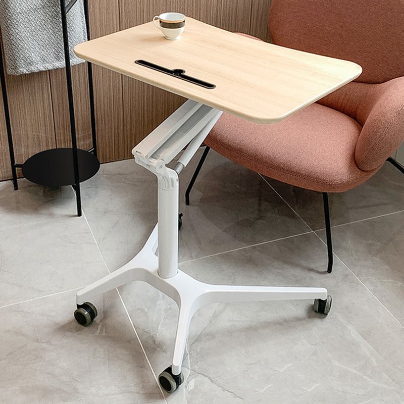 Rectangular Shaped Standing Desk Wood Adjustable with Aluminium Legs