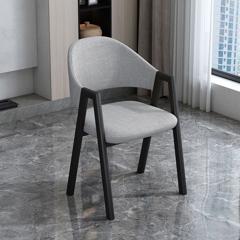 Modern Style Metal Side Chair Open Back Dining Side Chair with Black Legs