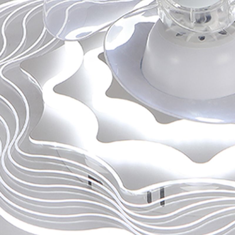 Lámpara de ventilador de techo de estilo moderno luz de montaje de techo LED con sombra acrílica para sala de estar