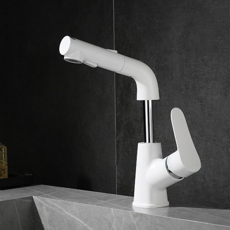 Modern Bathroom Vessel Faucet Grass Lever Swivel Spout with Hoses Lavatory Faucet