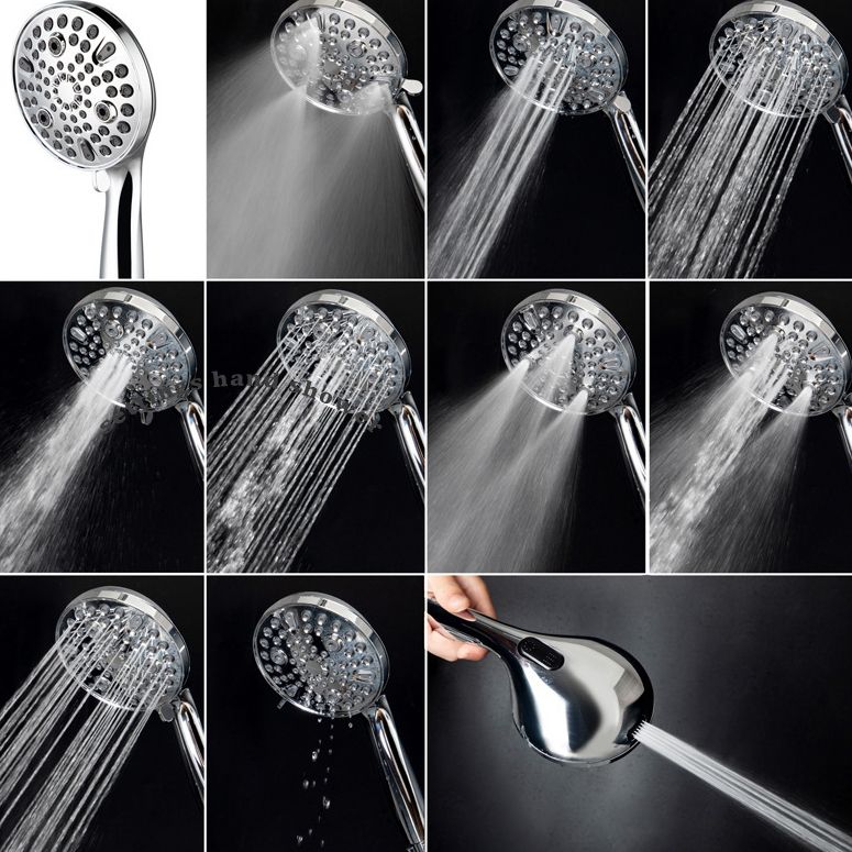 Round Handheld Shower Head Plastic Water Efficient Shower Head