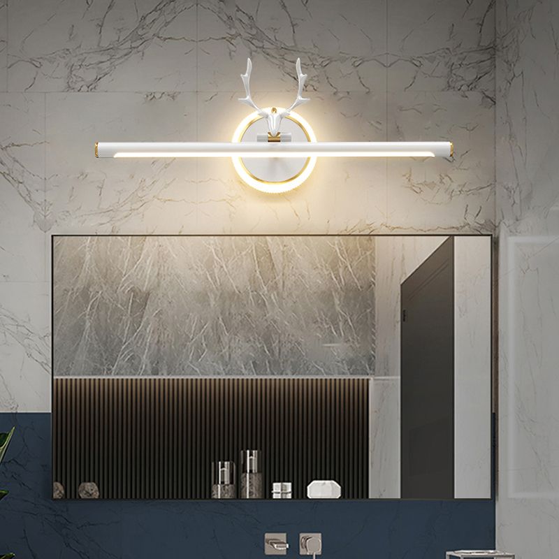 Modern Metal Wall Sconce Linear Shape LED Vanity Lamp with Acrylic Shade for Bathroom