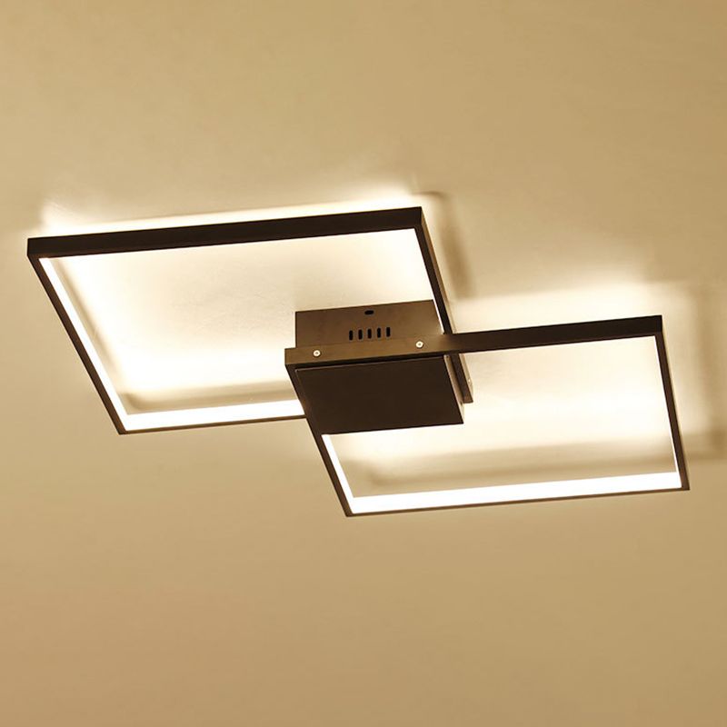 Square Semi Flush Mount Light Fixture Simplicity Acrylic Ceiling Flush Mount for Living Room