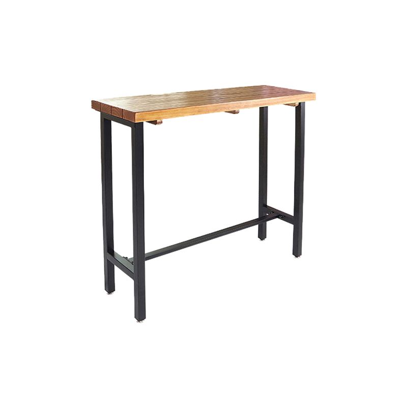 Rectangle Balcony Pub Height Dining Table Industrial Solid Wood Bistro Table