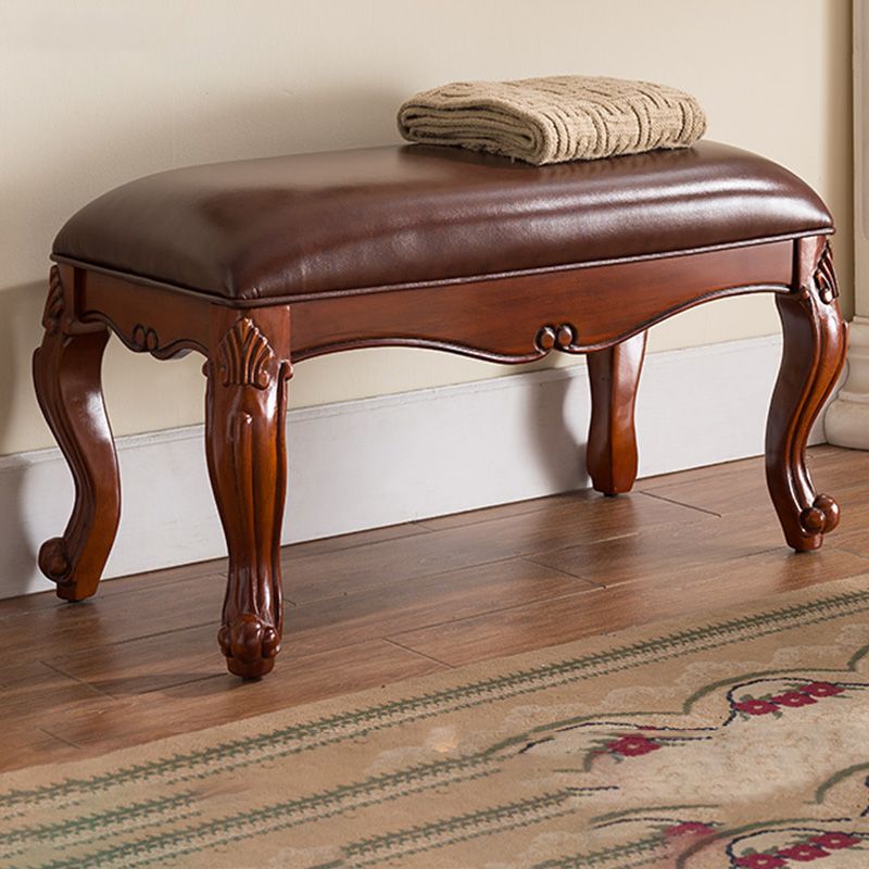 Rectangle 15.7" Wide Entryway Bench Traditional Upholstered Seating Bench with Cushioned