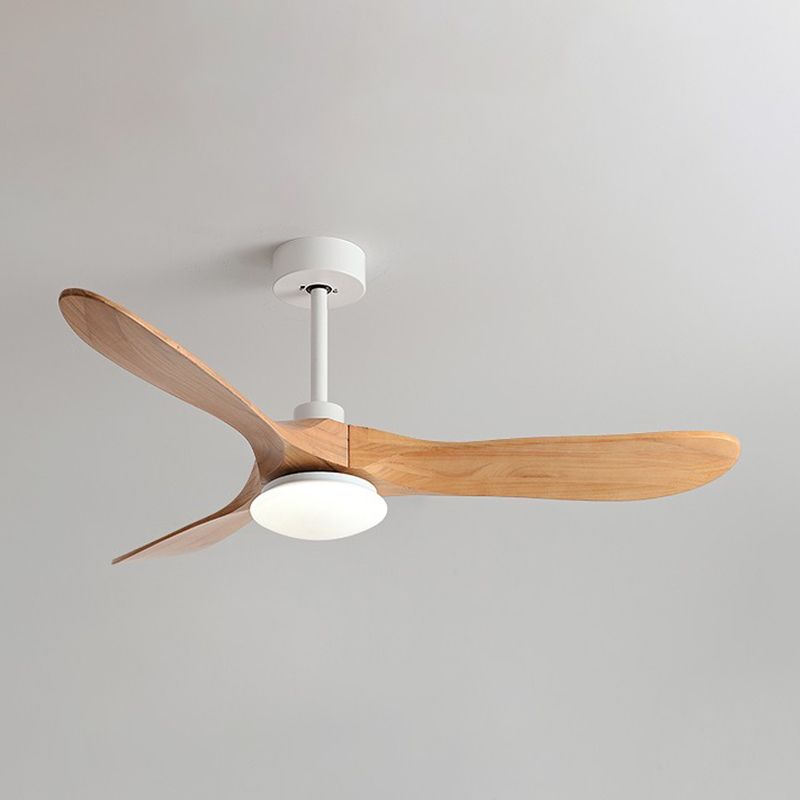 Nordic Style LED Ceiling Fan 3-Blade Fan Lighting with Wood for Bedroom