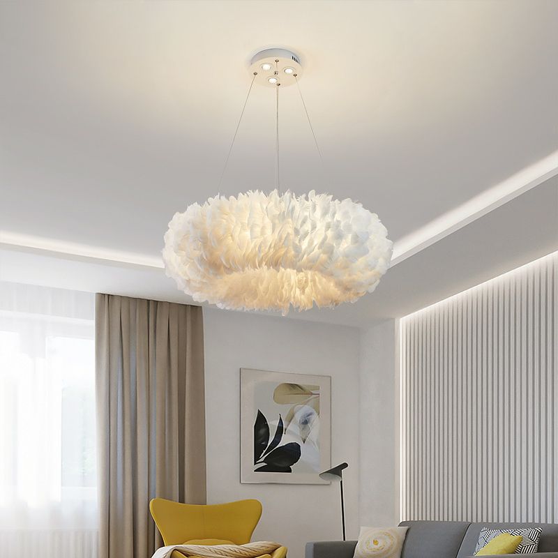 Suspended Lighting Fixture Modern Style LED Pendant Light Kit for Bedroom