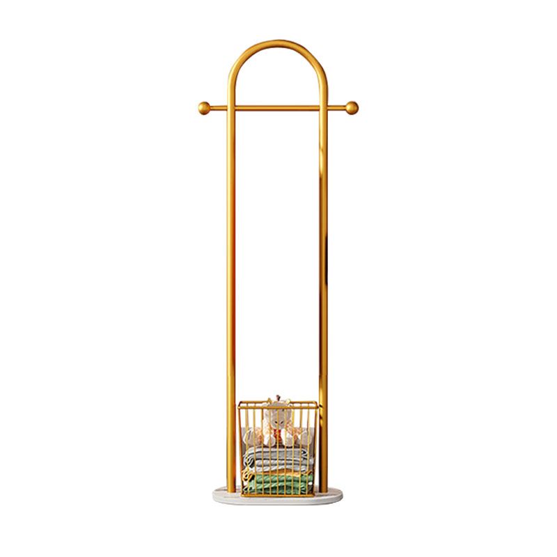 Luxurious Coat Hanger Free Standing Metal Storage Basket Coat Rack for Living Room