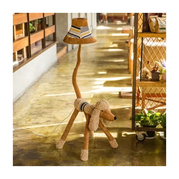 Fabric Animal Floor Lamp Restaurant Shop 1 Head Modern Cute Floor Light with Trapezoid Shade