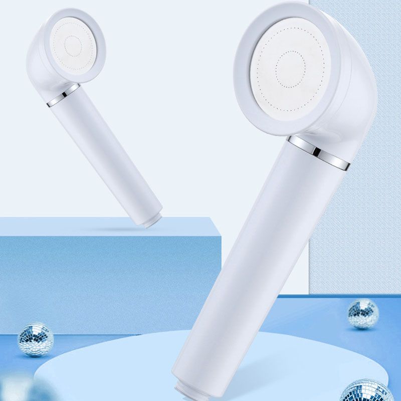 White Round Shower Head Plastic Supercharged Handheld Shower Head