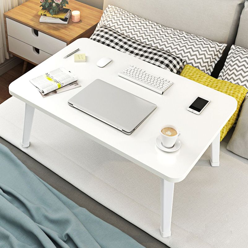 Contemporary Writing Desk Bedroom Engineered Wood Office Desk with White Legs