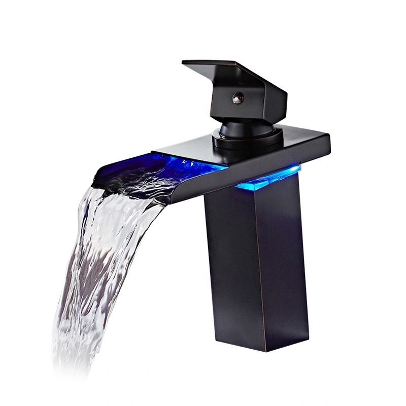 1-Handle Lavatory Faucet 1-Hole Vessel Sink Faucet with LED Lighting