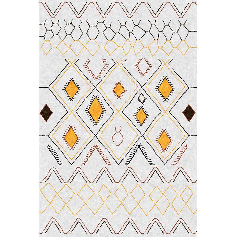 Boho-Chic Living Room Rug Multicolored Abstract Printed Indoor Rug Polypropylene Easy Care Pet Friendly Area Carpet