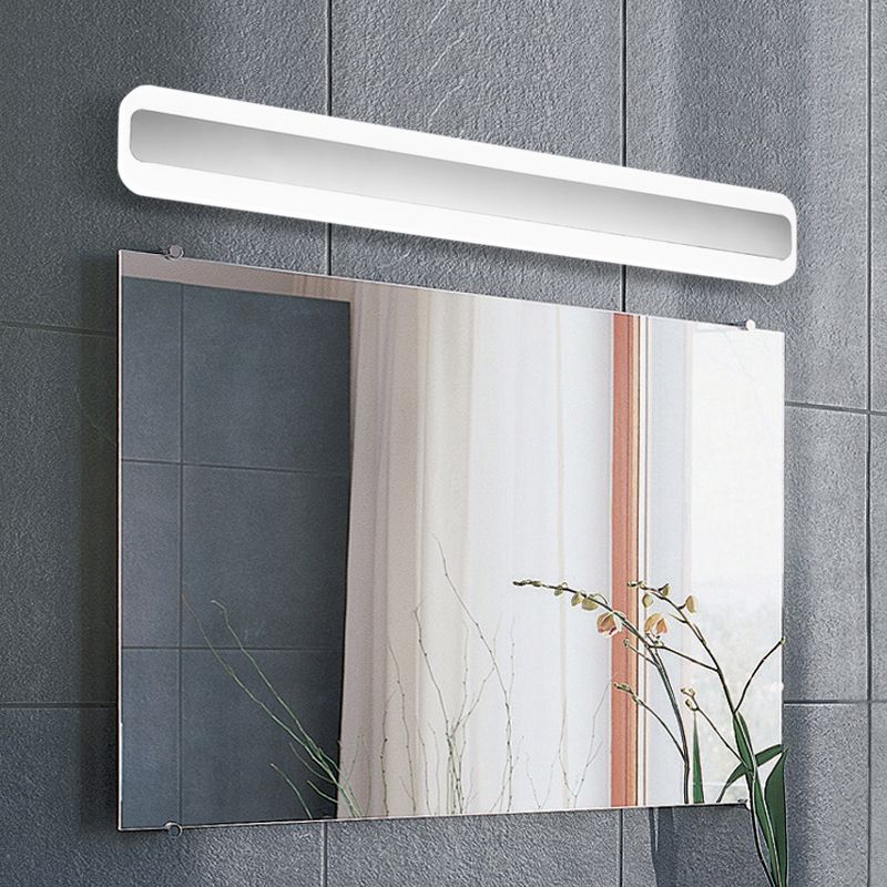 Rectangle LED Bath Bar in Sliver Finish Stainless Steel and Acrylic Bathroom Vanity Light