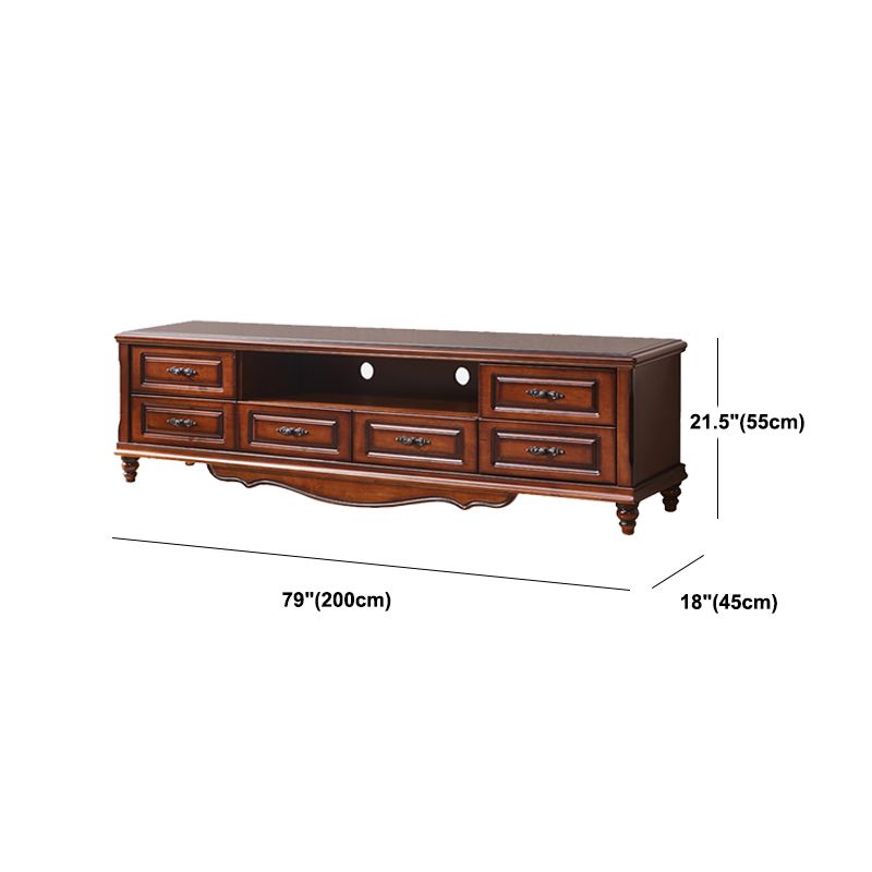 Wooden TV Cabinet Traditional Style Home Living Room TV Stand Console with Drawers