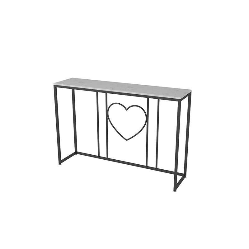 Trestle Console Accent Table with White Rectangle Top for Hall