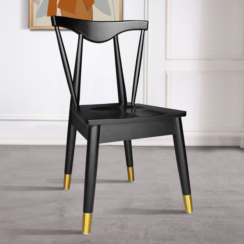 Contemporary Style Chairs Armless Chairs for Kitchen with Wooden Legs