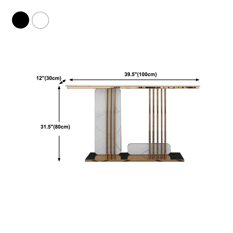 Modern Console Accent Table Antique Finish Rectangle Console Sofa Table